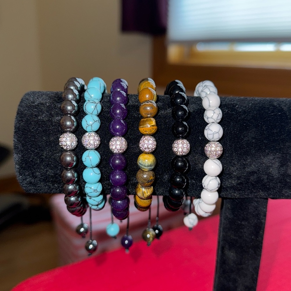 Aura Elegant Adjustable Natural Stone Bracelets-Assorted Colors